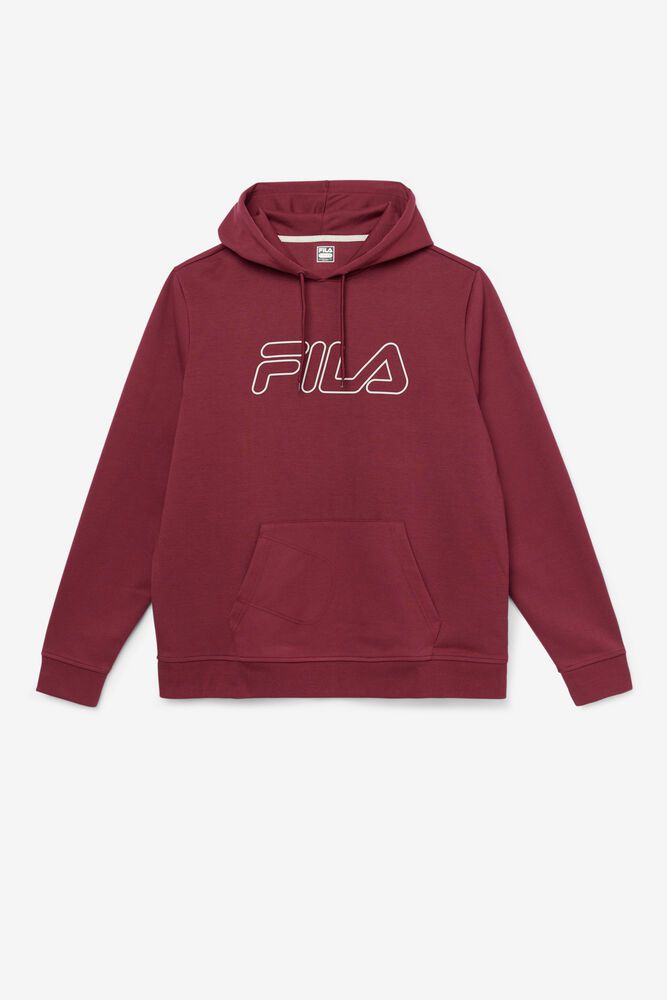 Fila Leonidas Red Hoodie Mens - NZ 29057-JMAO